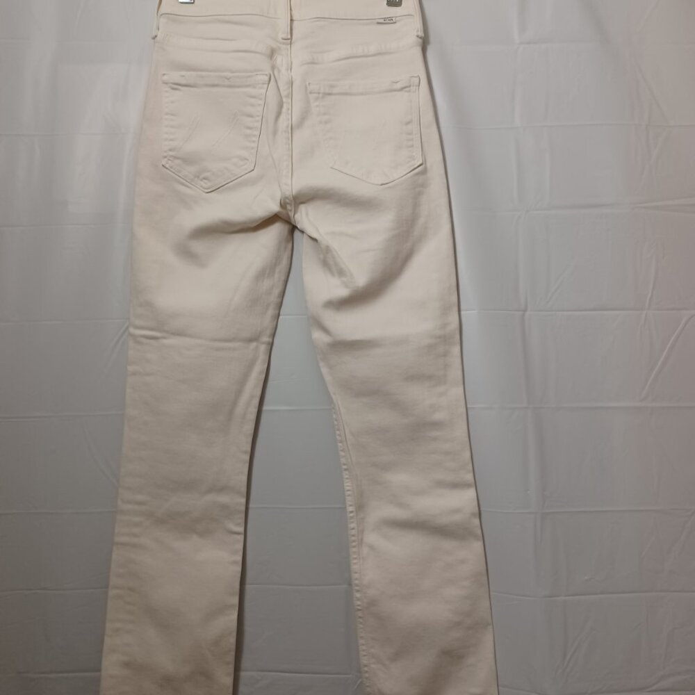 MOTHER THE MID RISE DAZZLER CROP FRAY JEANS CREAM PUFF - Picture 16 of 17